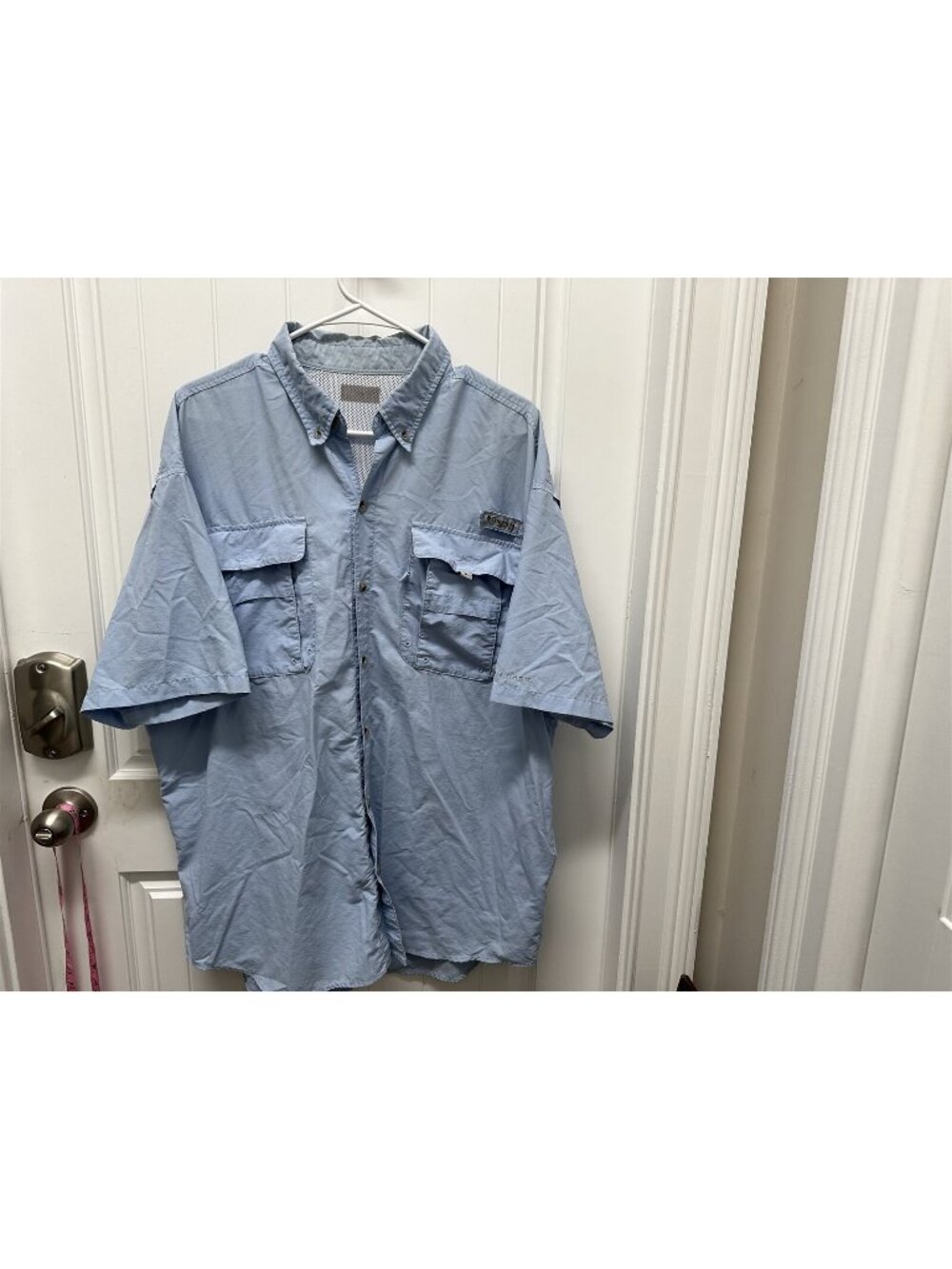 Columbia PFG Omni Shade Fishing Vented Shirt Button Front Blue